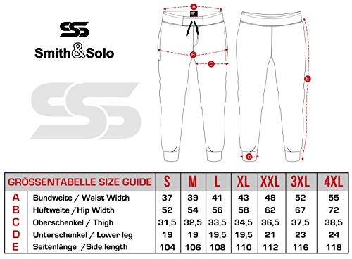 Smith & Solo - Pantalones de chándal para hombre, modernos, de algodón y de corte estrecho, para hacer deporte, para entrenar o para el tiempo libre Gris/recto. XXXL