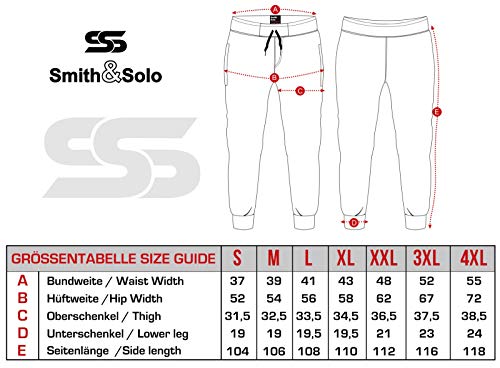 Smith & Solo - Pantalones de chándal para hombre, modernos, de algodón y de corte estrecho, para hacer deporte, para entrenar o para el tiempo libre Gris/recto. XXXL Smith & Solo - Pantalones de chándal para hombre, modernos, de algodón y de corte estrecho, para hacer deporte, para entrenar o para el tiempo libre Gris/recto. XXXL