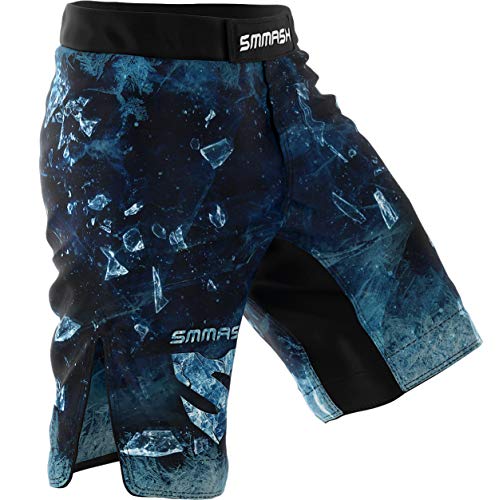 SMMASH Black Walkers Pantalones Cortos de Deporte para Hombre para el Entrenamiento de MMA, BJJ, UFC y Gimnasio (S)