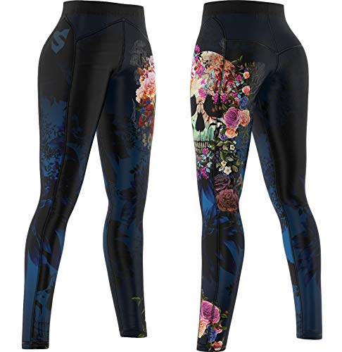 SMMASH Muerte Deportivos Leggins Largos Mujer, Mallas Deporte Mujer, Yoga, Fitness, Crossfit, Correr, Material Transpirable y Antibacteriano, (XS)