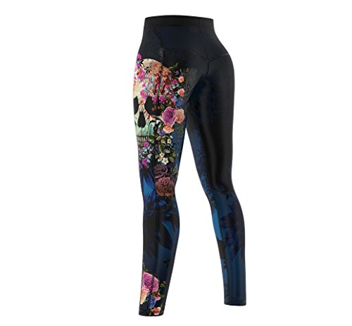 SMMASH Muerte Deportivos Leggins Largos Mujer, Mallas Deporte Mujer, Yoga, Fitness, Crossfit, Correr, Material Transpirable y Antibacteriano, (XS)