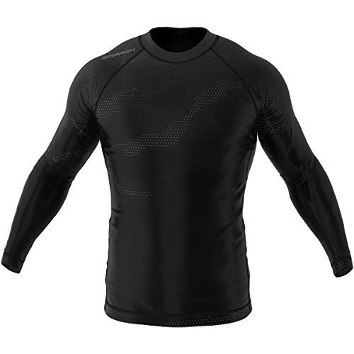 SMMASH Murk Camisetas Compresión Deporte de Manga Larga para Hombre, Long Sleeve Gimnasio, Formación, Crossfit, Material Antibacteriano, (L)