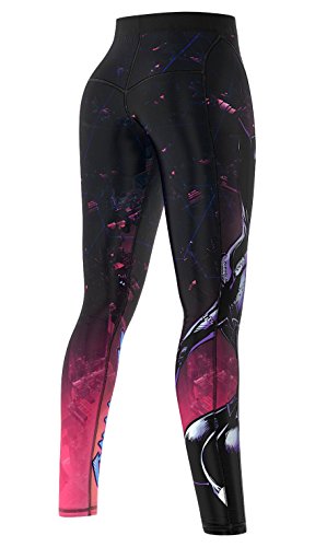 SMMASH Space Cat Deportivos Leggins Largos Mujer, Mallas Deporte Mujer, Yoga, Fitness, Crossfit, Correr, Material Transpirable y Antibacteriano, (XS)