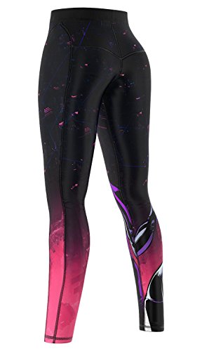 SMMASH Space Cat Deportivos Leggins Largos Mujer, Mallas Deporte Mujer, Yoga, Fitness, Crossfit, Correr, Material Transpirable y Antibacteriano, (XS)