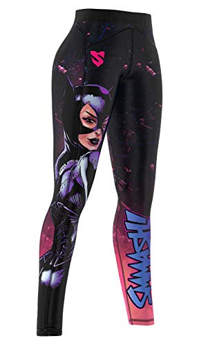 SMMASH Space Cat Deportivos Leggins Largos Mujer, Mallas Deporte Mujer, Yoga, Fitness, Crossfit, Correr, Material Transpirable y Antibacteriano, (XS)