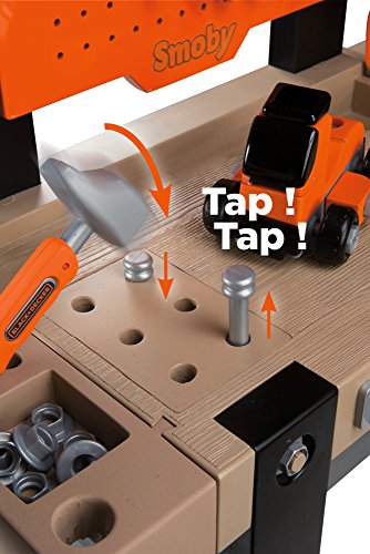 Smoby-Black & Decker-Bricolo Center Taller Banco Herramientas Infantil-función Clavo Sube y Baja-más de 90 Piezas-Incluye Coche para Construir 360701, Color Negro y Rojo, No Installation Smoby-Black & Decker-Bricolo Center Taller Banco Herramientas Infantil-función Clavo Sube y Baja-más de 90 Piezas-Incluye Coche para Construir 360701, Color Negro y Rojo, No Installation