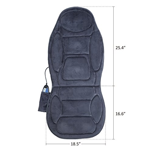Snailax Cojín de asiento de masaje con espuma de memoria -masajeador de espalda con calor, 6 nodos de masaje de vibración y 3 almohadillas térmicas SL262M Snailax Cojín de asiento de masaje con espuma de memoria -masajeador de espalda con calor, 6 nodos de masaje de vibración y 3 almohadillas térmicas SL262M