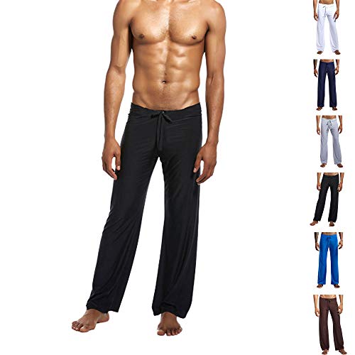 snaked cat Pantalones deportivos sueltos para hombre con cuerda elástica en la cintura, pijama de seda suave de hielo
