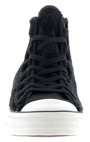 Sneakers Donna CONVERSE ct as hi faux fur pelo alta bianco nero pelo, Nuova collezione autunno inverno 2017/2018
