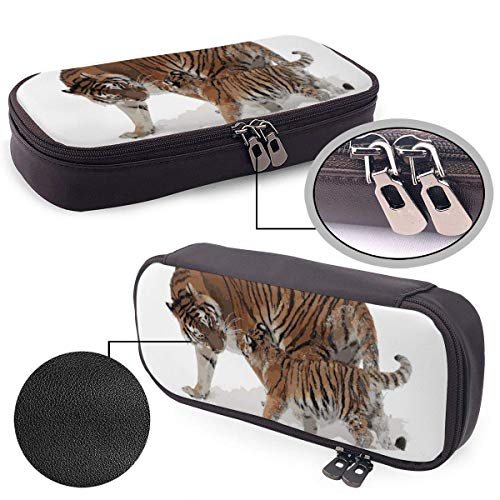 Snow Tiger Madre e hijo PU Lápiz de cuero Estuche para bolígrafos Bolsa con cremallera Útiles escolares para estudiantes Snow Tiger Madre e hijo PU Lápiz de cuero Estuche para bolígrafos Bolsa con cremallera Útiles escolares para estudiantes