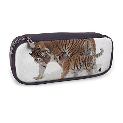 Snow Tiger Madre e hijo PU Lápiz de cuero Estuche para bolígrafos Bolsa con cremallera Útiles escolares para estudiantes Snow Tiger Madre e hijo PU Lápiz de cuero Estuche para bolígrafos Bolsa con cremallera Útiles escolares para estudiantes