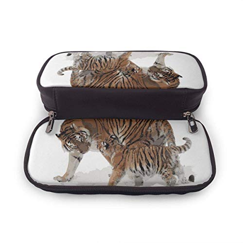 Snow Tiger Madre e hijo PU Lápiz de cuero Estuche para bolígrafos Bolsa con cremallera Útiles escolares para estudiantes Snow Tiger Madre e hijo PU Lápiz de cuero Estuche para bolígrafos Bolsa con cremallera Útiles escolares para estudiantes