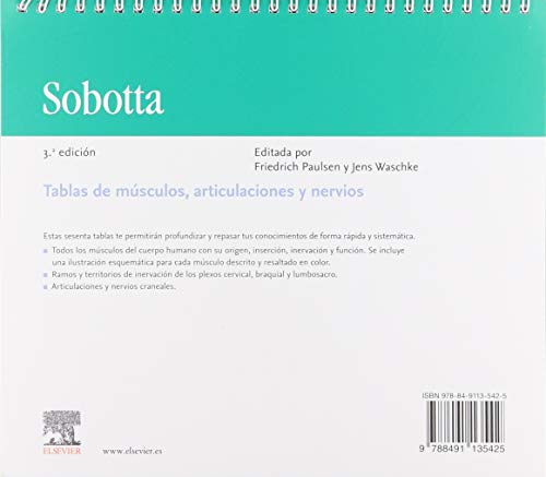 Sobotta. Tablas De Músculos, Articulaciones Y Nervios - 3ª Edición