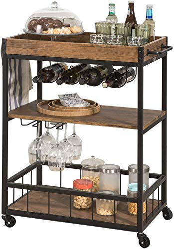 SoBuy Carrito de Servicio,Camarera con Ruedas,con 3 Estantes y 4 Ruedas, 79 * 40 * 90 cm,FKW56-N,ES SoBuy Carrito de Servicio,Camarera con Ruedas,con 3 Estantes y 4 Ruedas, 79 * 40 * 90 cm,FKW56-N,ES
