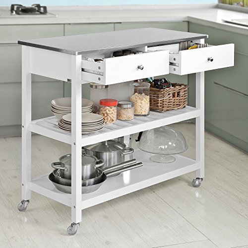 SoBuy Carrito de Servir, estantería de Cocina, Carrito de Cocina móvil,FKW47-W,ES