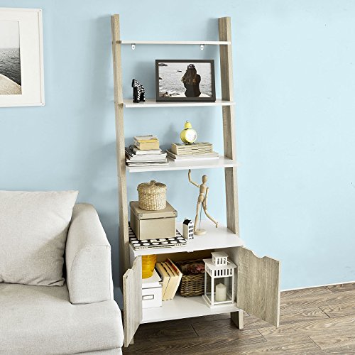 SoBuy Estanterías Librerias, Biblioteca de Almacenamiento en Rack 4 Estantes con 1 Armario Moderno, FRG110-WN, ES SoBuy Estanterías Librerias, Biblioteca de Almacenamiento en Rack 4 Estantes con 1 Armario Moderno, FRG110-WN, ES