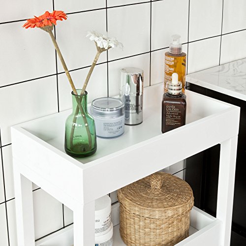 SoBuy FKW49-W,ES Carrito de Cocina, Carrito de Servir- 3 Estantes, 4 Ruedas-Blanco SoBuy FKW49-W,ES Carrito de Cocina, Carrito de Servir- 3 Estantes, 4 Ruedas-Blanco
