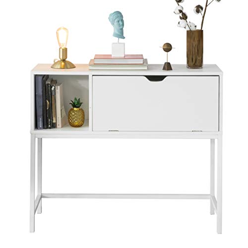 SoBuy FSB21-W Mesa de Entrada Recibidor Mesa de Consola con Cajón 92 x 30 x 80 cm ES SoBuy FSB21-W Mesa de Entrada Recibidor Mesa de Consola con Cajón 92 x 30 x 80 cm ES