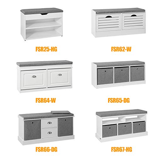 SoBuy FSR64-W Zapatero Banco con 2 cajones,Banco con almacenaje,L104 x P24 x H52cm,ES (2 Cajones) SoBuy FSR64-W Zapatero Banco con 2 cajones,Banco con almacenaje,L104 x P24 x H52cm,ES (2 Cajones)