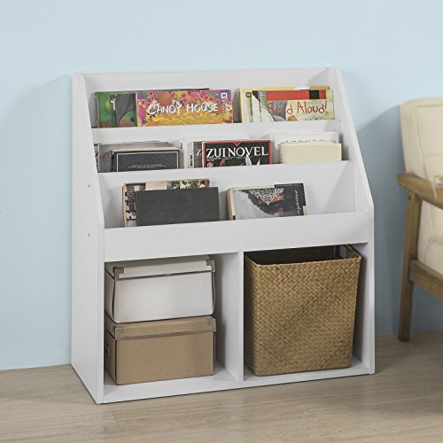 SoBuy Librería Infantil para Niños con 3 Estanterías, Estantería Estándar Infantil,Blanco,H80cm,KMB01-W,ES