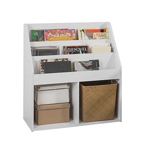 SoBuy Librería Infantil para Niños con 3 Estanterías, Estantería Estándar Infantil,Blanco,H80cm,KMB01-W,ES