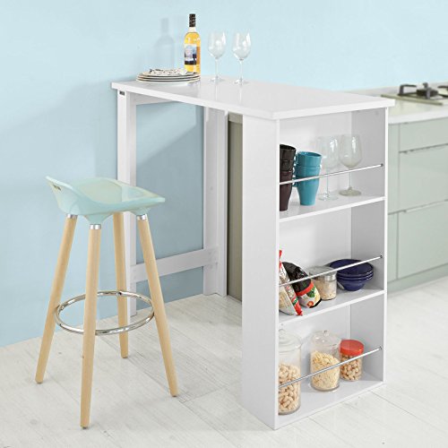 SoBuy Mesa de Bar, Escritorio de Madera Mesa de Oficina,Blanco, FWT17-W, ES (Blanco) SoBuy Mesa de Bar, Escritorio de Madera Mesa de Oficina,Blanco, FWT17-W, ES (Blanco)
