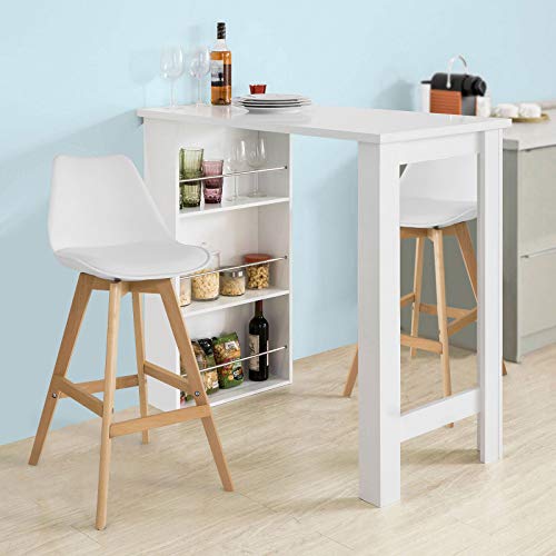 SoBuy Mesa de Bar, Escritorio de Madera Mesa de Oficina,Blanco, FWT17-W, ES (Blanco) SoBuy Mesa de Bar, Escritorio de Madera Mesa de Oficina,Blanco, FWT17-W, ES (Blanco)