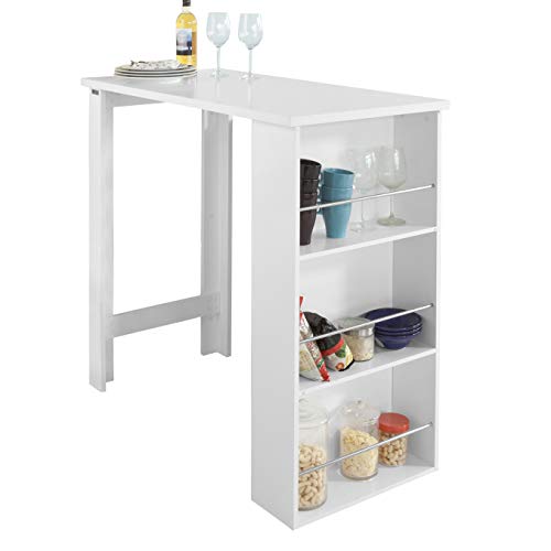 SoBuy Mesa de Bar, Escritorio de Madera Mesa de Oficina,Blanco, FWT17-W, ES (Blanco) SoBuy Mesa de Bar, Escritorio de Madera Mesa de Oficina,Blanco, FWT17-W, ES (Blanco)