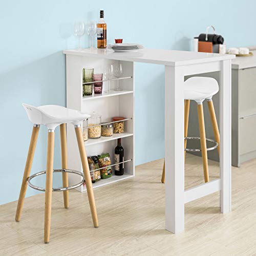 SoBuy Mesa de Bar, Escritorio de Madera Mesa de Oficina,Blanco, FWT17-W, ES (Blanco) SoBuy Mesa de Bar, Escritorio de Madera Mesa de Oficina,Blanco, FWT17-W, ES (Blanco)