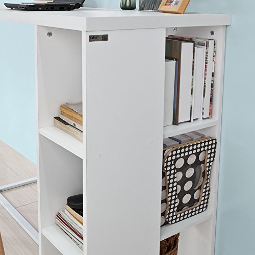 SoBuy Mesa de Escritorio Alta, Mesa de Ordenador con 3 Estantes,Color Blanco, L120 x H105 cm,FWT39-W,ES (Mesa) SoBuy Mesa de Escritorio Alta, Mesa de Ordenador con 3 Estantes,Color Blanco, L120 x H105 cm,FWT39-W,ES (Mesa)