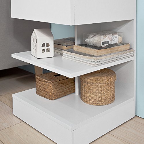 SoBuy® Mesita de Noche con 1 cajón y 2 estantes, Consola, Mesa Auxiliar para salón Comedor,FBT49-W,ES (Blanco) SoBuy® Mesita de Noche con 1 cajón y 2 estantes, Consola, Mesa Auxiliar para salón Comedor,FBT49-W,ES (Blanco)