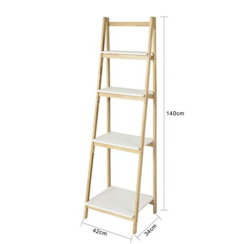 SoBuy Moderna Estantería Escalonada, Librería, Estantería de Pared, Estante de 4 Plegable Niveles, FRG162-N, ES SoBuy Moderna Estantería Escalonada, Librería, Estantería de Pared, Estante de 4 Plegable Niveles, FRG162-N, ES
