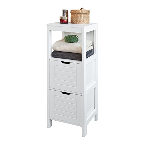 SoBuy Mueble Columna de Baño, Armario para Baño - 1 Estante y 2 Cajones, FRG127-W, ES (Blanco) SoBuy Mueble Columna de Baño, Armario para Baño - 1 Estante y 2 Cajones, FRG127-W, ES (Blanco)