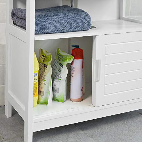 SoBuy Mueble para Debajo del Lavabo,Armario de BaƱo de Suelo,1 Estante y 2 Puertas Correderas,H60cm,FRG128-W,ES SoBuy Mueble para Debajo del Lavabo,Armario de BaƱo de Suelo,1 Estante y 2 Puertas Correderas,H60cm,FRG128-W,ES