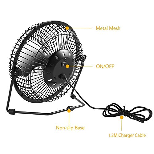 SODIAL Ventilador de refrigeracion USB de 4 pulgadas de Alta calidad de Funciona con energia solar Ventilador de hierro Para El uso en casa Oficina al aire libre El Viaje Pesca SODIAL Ventilador de refrigeracion USB de 4 pulgadas de Alta calidad de Funciona con energia solar Ventilador de hierro Para El uso en casa Oficina al aire libre El Viaje Pesca