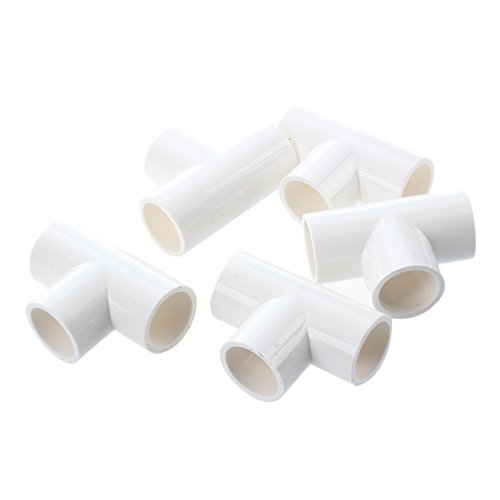 SODIAL(R) 5 Piezas de Conectores de adaptador de tubo PVC 3 vias de Agua de 20mm Blanco