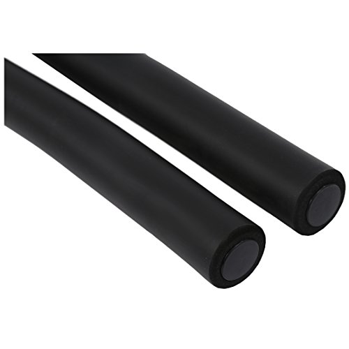 SODIAL(R)2 piezas de Tubo aspero de bicicleta bicicleta de montana Esponja Espuma Manillar de goma Cubierta de apretones + tapon Negro