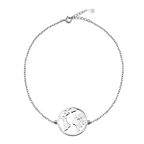 SOFIA MILANI Pulsera Mujer Mapa Mundial Mundo Plata de Ley 30175