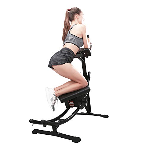 soges Posavasos para abdominales con esponja giratoria para rodillas, entrenador abdominal, fitness en casa para gimnasios, oficinas, balcones, negro, S1-YKYN-ASM-B