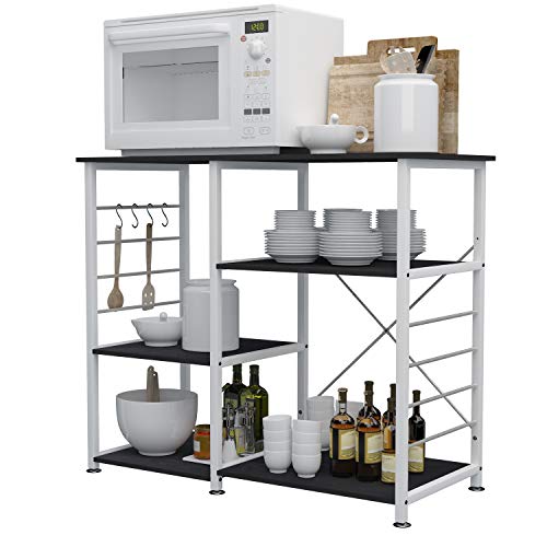 sogesfurniture Estante de Cocina Estantería para Microondas Estantería Metálica, 3 Niveles Baker's Rack Soporte para Carro de Microondas Estantes de Almacenamiento, Nogal Negro 171-BK-BH sogesfurniture Estante de Cocina Estantería para Microondas Estantería Metálica, 3 Niveles Baker's Rack Soporte para Carro de Microondas Estantes de Almacenamiento, Nogal Negro 171-BK-BH