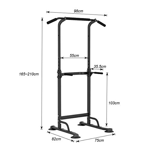 SogesHome Power Tower Estación de Dominadas Barra de dominadas para Gimnasio en casa, Gimnasio, estación de inmersión, Altura Ajustable, Entrenamiento Corporal, NSD-PSBB005-01