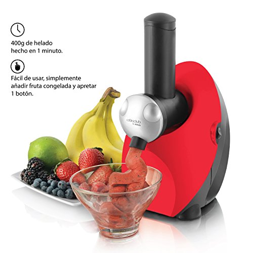 SOGO SS-5245 Heladera, Maquina de helado, Máquina para postres de frutas heladas de 150W, Con Libro de Recetas, Helados Sanos - Color Rojo