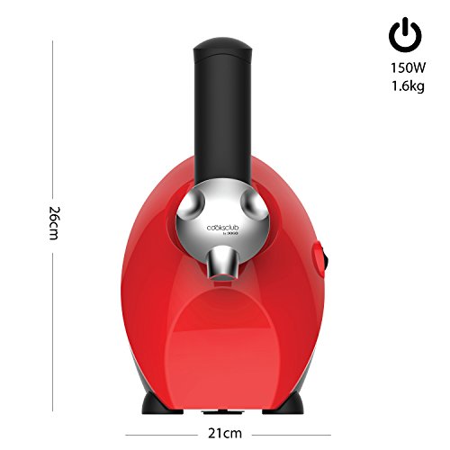 SOGO SS-5245 Heladera, Maquina de helado, Máquina para postres de frutas heladas de 150W, Con Libro de Recetas, Helados Sanos - Color Rojo