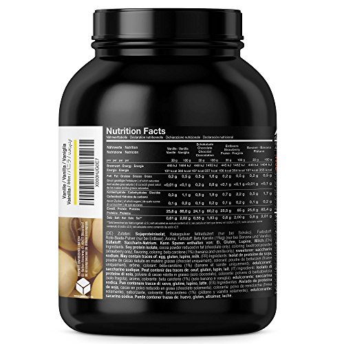 Soja Isolate GOLD - (100% vegetariana de proteína de soja natural, aislado lactosa, proteína natural), 1000g vainilla Soja Isolate GOLD - (100% vegetariana de proteína de soja natural, aislado lactosa, proteína natural), 1000g vainilla