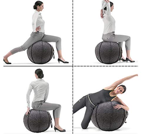 SOKLIT Funda para pelota de fitness de 65 cm, para embarazo o embarazo, para casa, oficina, pilates, yoga, estabilidad y fitness, con asa y tapa, incluye pelota de ejercicio y bomba