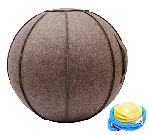 SOKLIT Funda para pelota de fitness de 65 cm, para embarazo o embarazo, para casa, oficina, pilates, yoga, estabilidad y fitness, con asa y tapa, incluye pelota de ejercicio y bomba