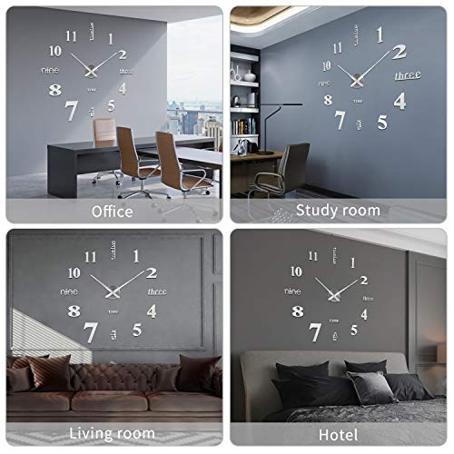 SOLEDI Reloj de Pared 3D, DIY Reloj de Etiqueta de Pared Decoración Ideal para la Casa Oficina Hotel SOLEDI Reloj de Pared 3D, DIY Reloj de Etiqueta de Pared Decoración Ideal para la Casa Oficina Hotel