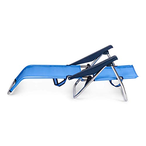 Solenny 50001072720095 - Silla Playera-Cama 4 Posiciones Azul con Asas Solenny 50001072720095 - Silla Playera-Cama 4 Posiciones Azul con Asas