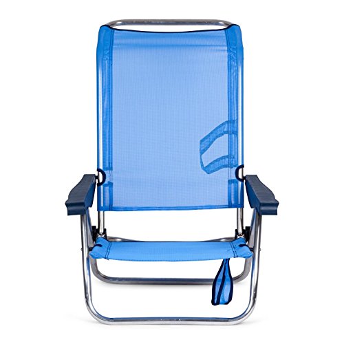 Solenny 50001072720095 - Silla Playera-Cama 4 Posiciones Azul con Asas Solenny 50001072720095 - Silla Playera-Cama 4 Posiciones Azul con Asas