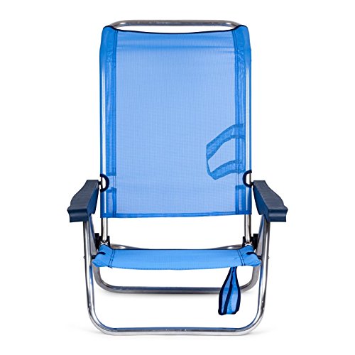 Solenny 50001072720095 - Silla Playera-Cama 4 Posiciones Azul con Asas